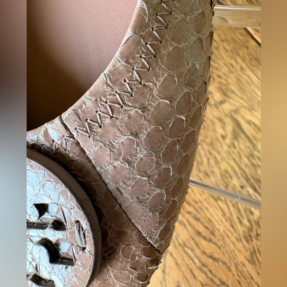 Tory Burch Minnie Embossed Leather Ballet Flat Meadowsweet Pink Size 9 US - Picture 3 of 11